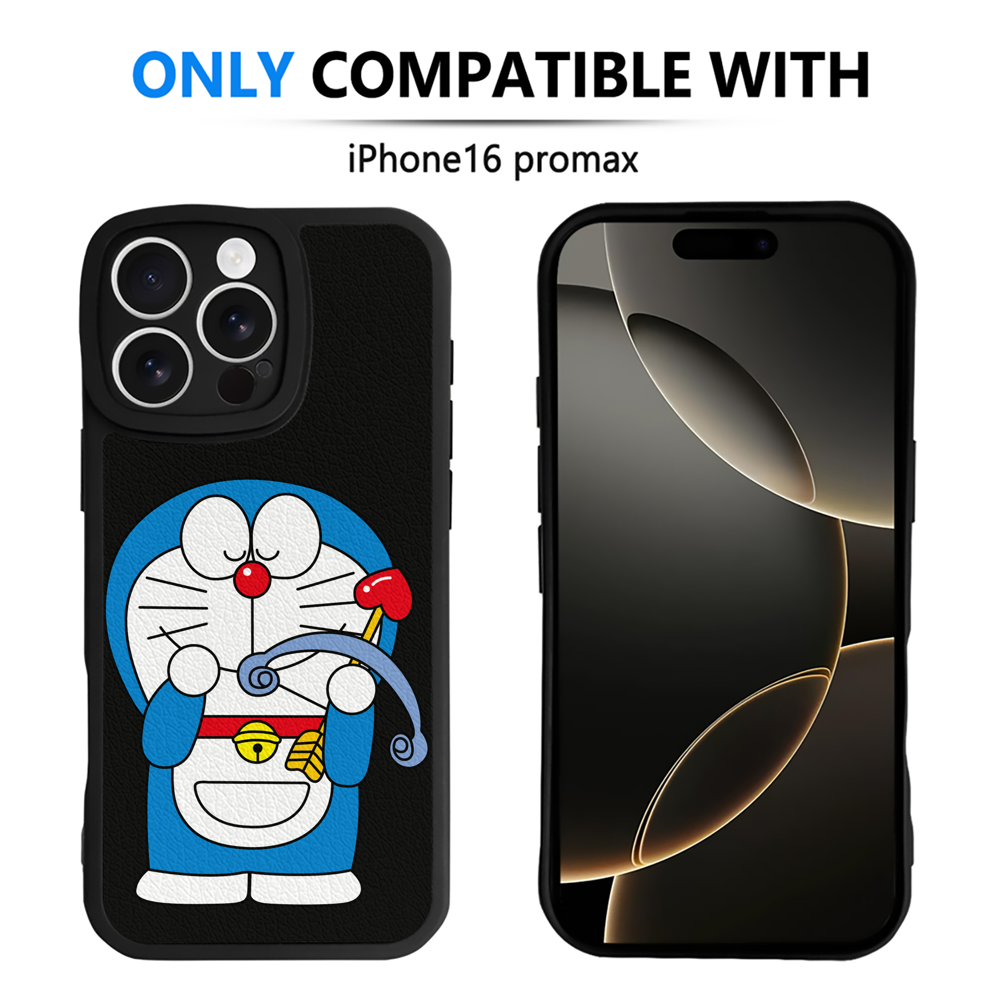 （画像用） ドラえもん Doraemon 【iPhone 16シリーズ対応】シリコンスマホケース（レザー調） 材質：シリコン